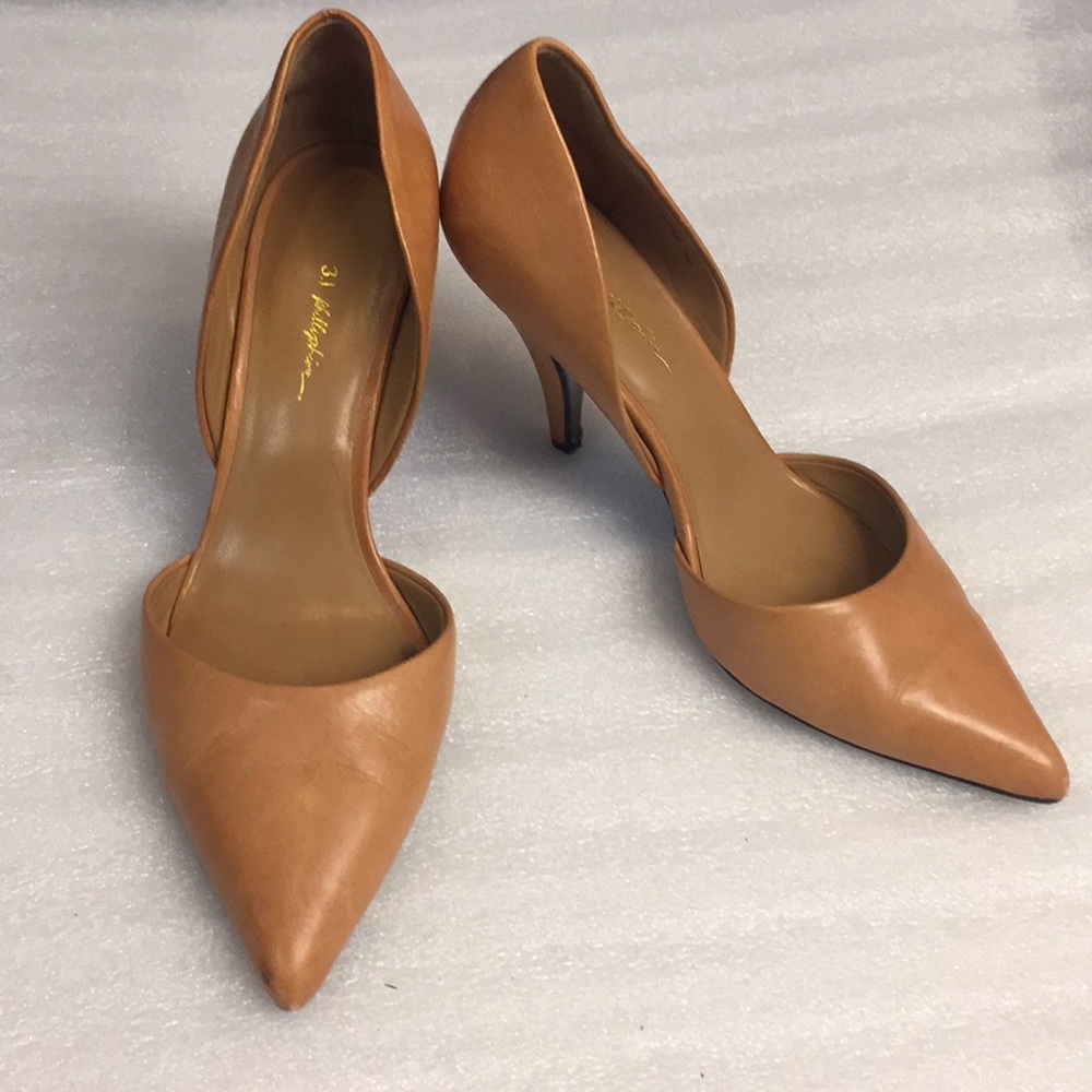 3.1 Philip Lim heel nude leather pump d’orsay shoe
